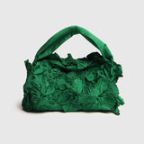 Clutch bag with floral print and handle