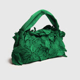 Clutch bag with floral print and handle