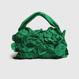 Clutch bag with floral print and handle