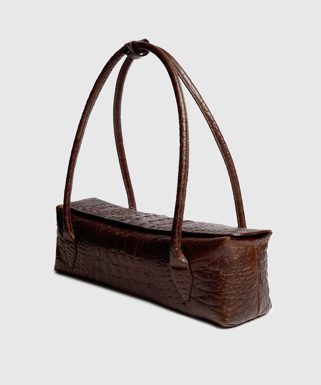 bolso baguette cocodrilo