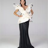 Aurora Bustier with feathers