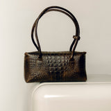 bolsa Mercedes croco chocolate